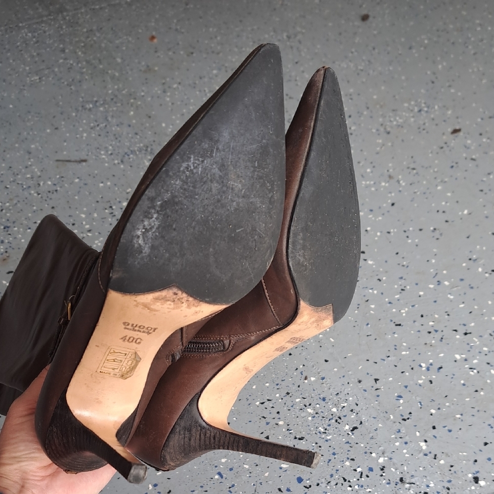 Brown Leather Knee-High Boots - Picture 7 of 7